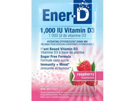 Ener-D Vitamine D3 1000 UI Mélange pour Boisson Hydratante Effervescente Framboise Supply