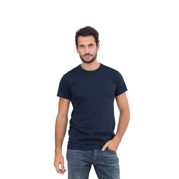 T-Shirt cotone a maniche corte Blue Navy Taglia da S a 2XL SIGGI ISCHIA Discount