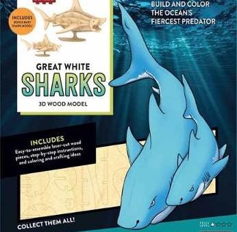 Insight: IncrediBuilds: Great White Sharks 3D Wood Model [2019] on Sale